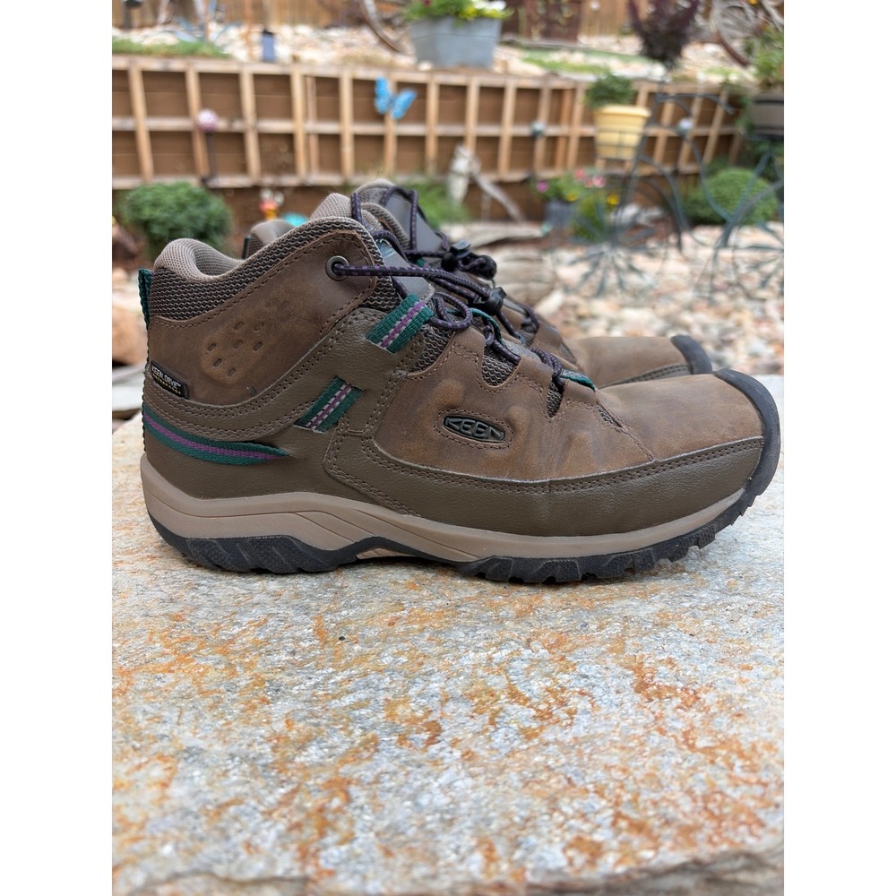KEEN Targhee 3 Waterproof Hiking Boots Brown Teal Purple 1027402 Womens 6